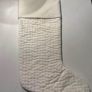 Pottery Barn Channel Quilted Velvet Stockings- Large, White